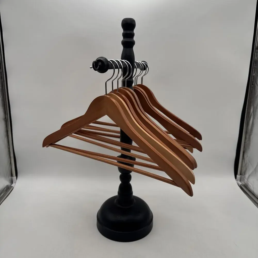 Lot Of 10 Beautiful Wood Hangers For Pants And Or Suits